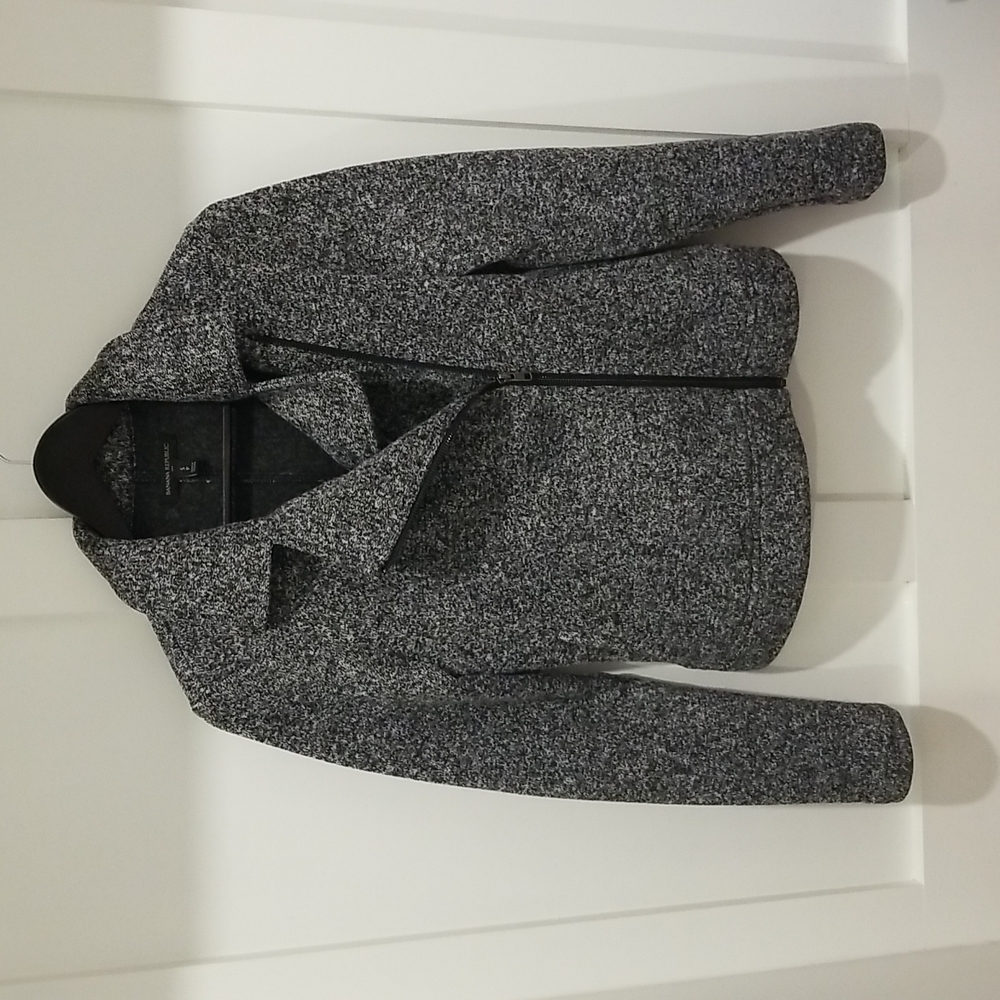 Moto style zippered sweater, small